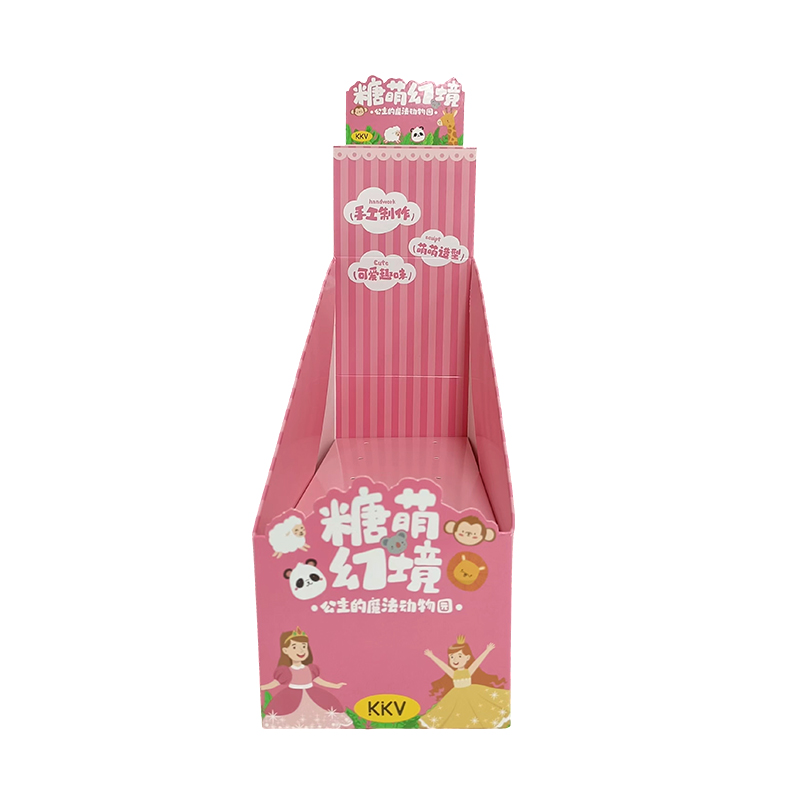 400G WHITE CART PRINTING A RE-BUTSING FILM, LOLLIPOP PDQ Papírové box